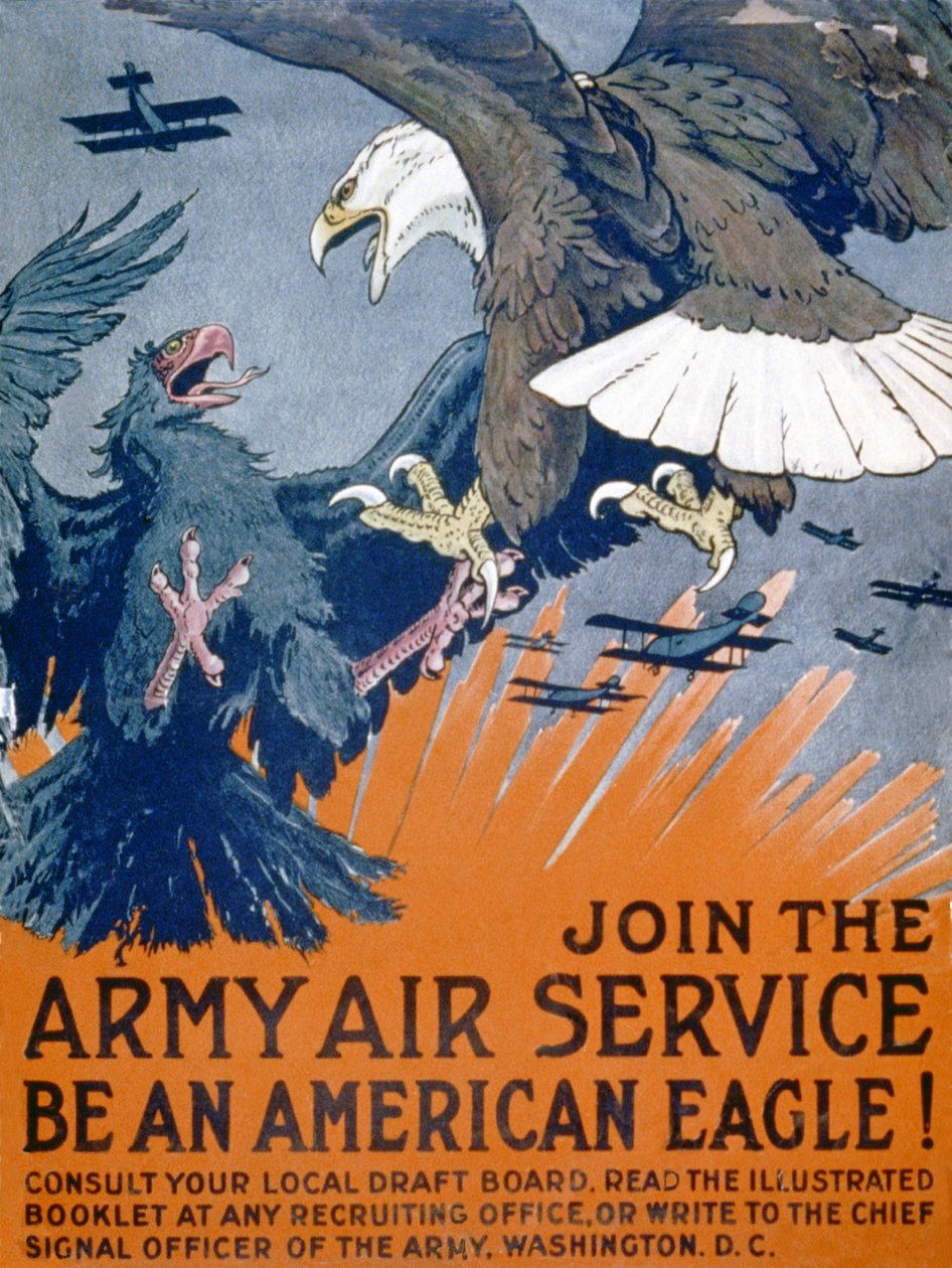 Slut dig til Army Air Service, vær en amerikansk ørn!, ca. 1917 af Charles Livingston Bull