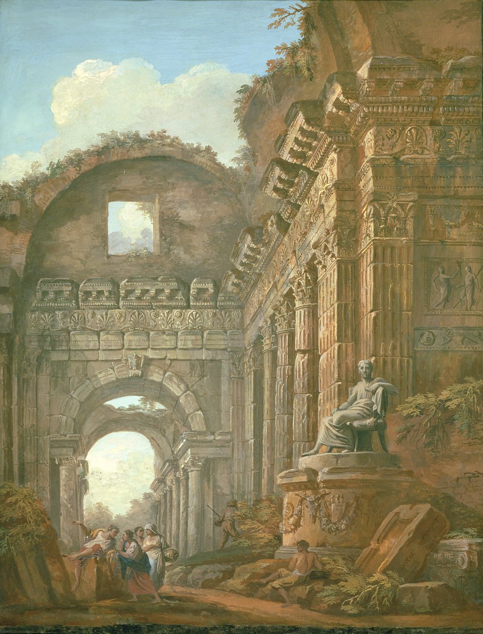 Arkitektoniske ruiner, 1765 af Charles Louis Clerisseau