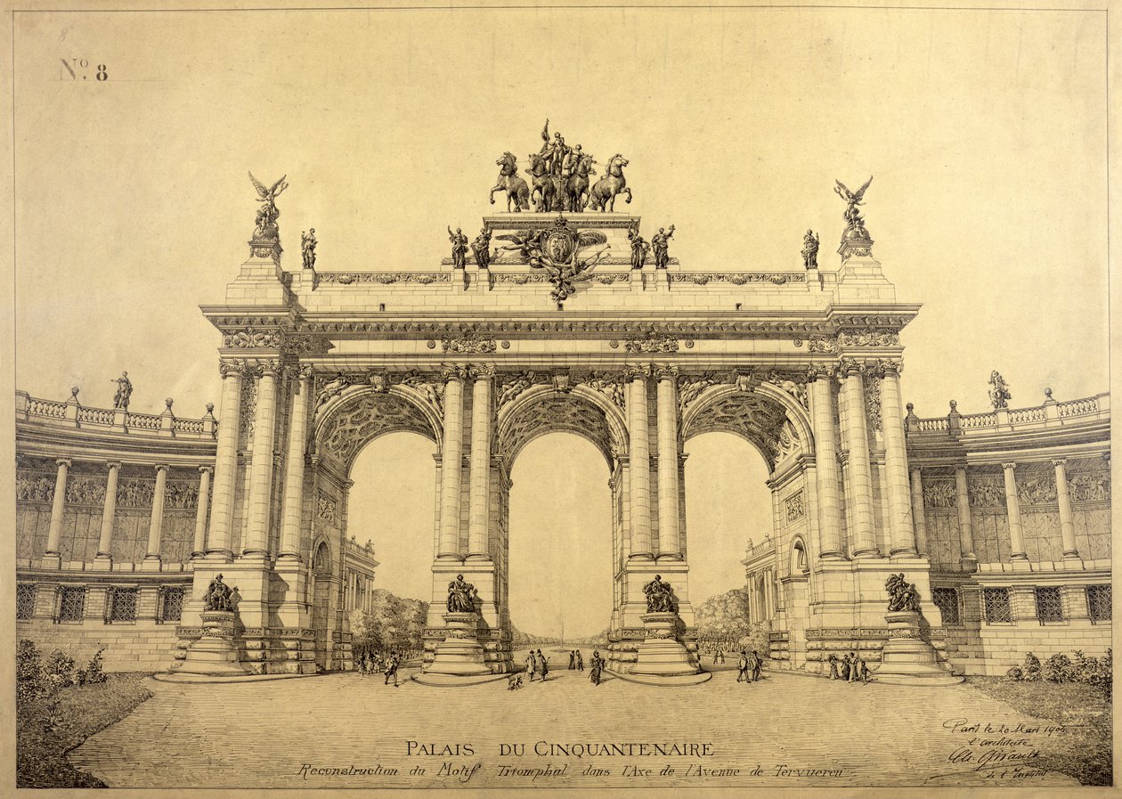 Triumfbuen i Palais du Cinquantenaire, Bruxelles, 1906 af Charles Louis Girault