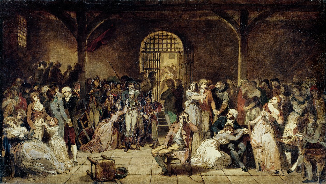 The Call for the Last Victims of the Terror, 7-9 Thermidor, år 2 (25-27 juli 1794) ca. 1850 (se 127502 og 3) af Charles Louis Lucien Muller