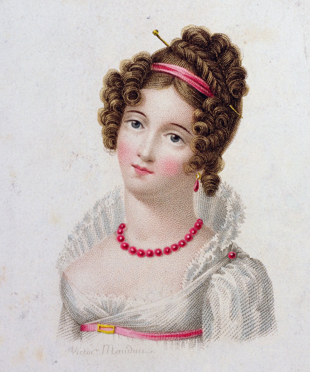 Ligegyldighed farvet gravering af Charles Louis Victor Mauduit