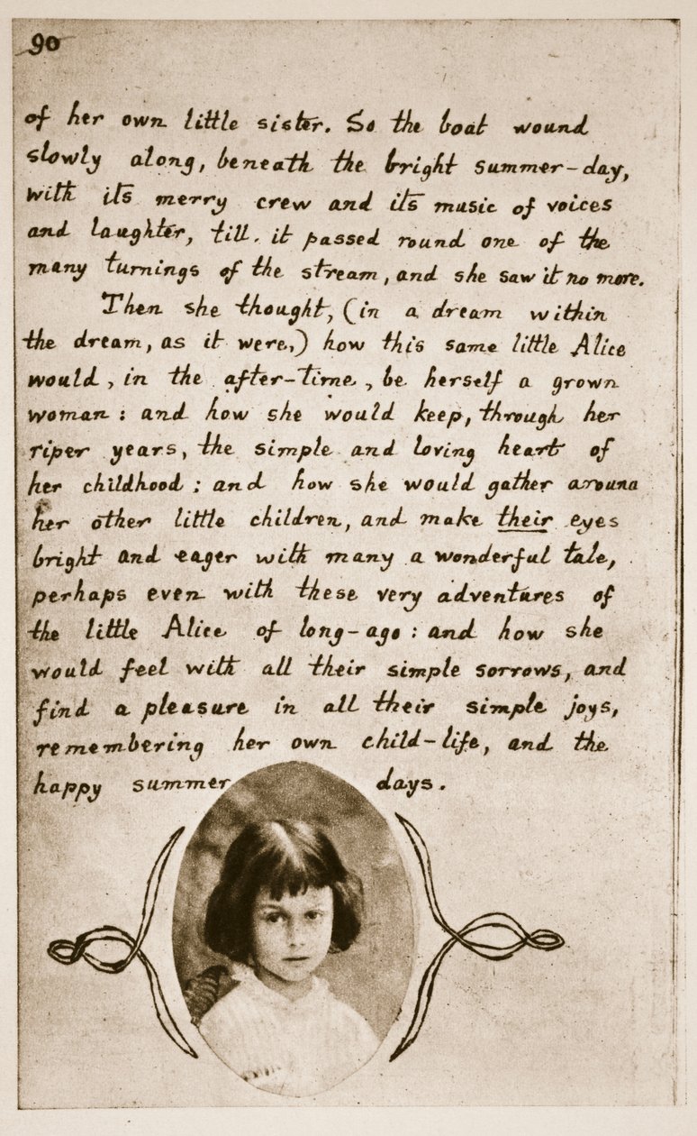 Alice Liddell på sidste side af 