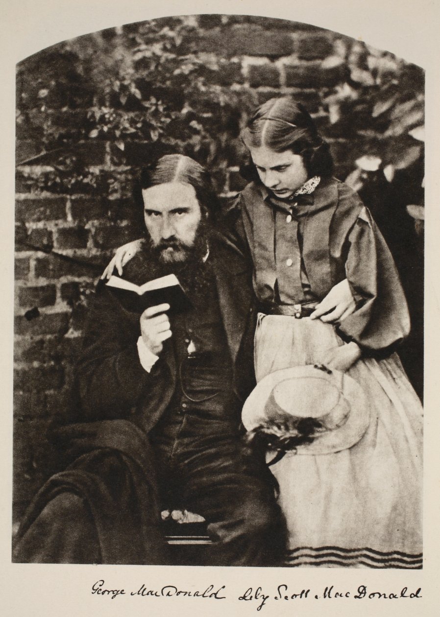 George MacDonald og hans datter Lily, 14. oktober 1863 (sepiafoto) af Charles Lutwidge Dodgson