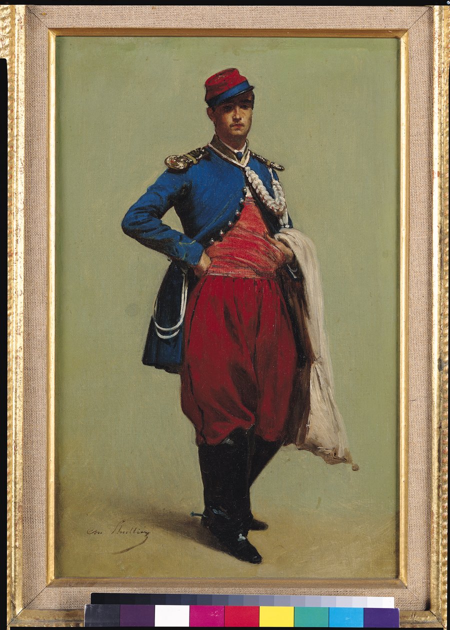 Portræt af Claude Monet (1840-1926) i uniform, 1861 af Charles Marie Lhuillier