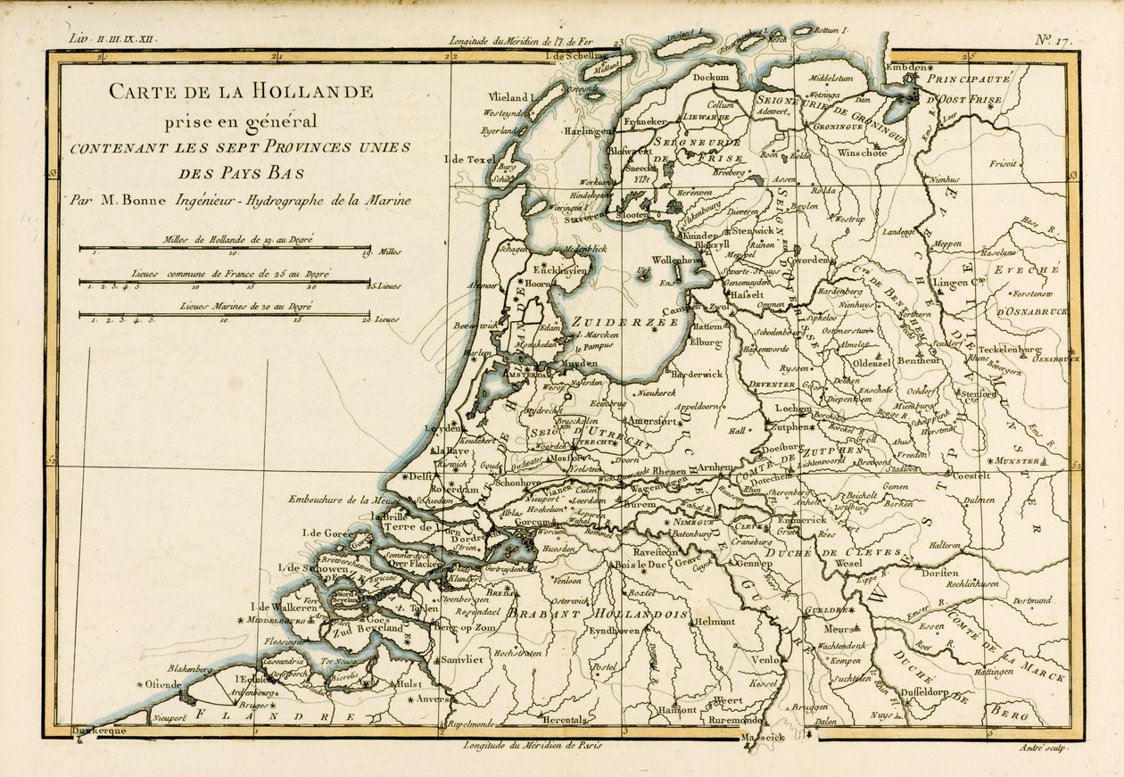 Holland inklusive de syv forenede provinser i de lave lande, fra 
