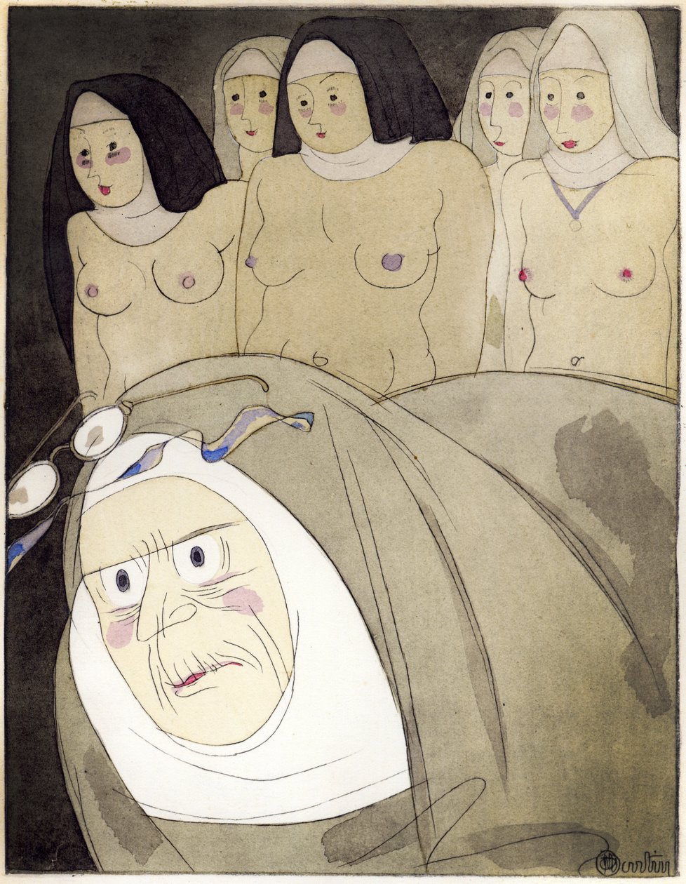 Illustration fra "Les Contes et Nouvelles en vers de Jean de La Fontaine", udgivet i Librairie de France, Paris 1930 (stencil) af Charles Martin