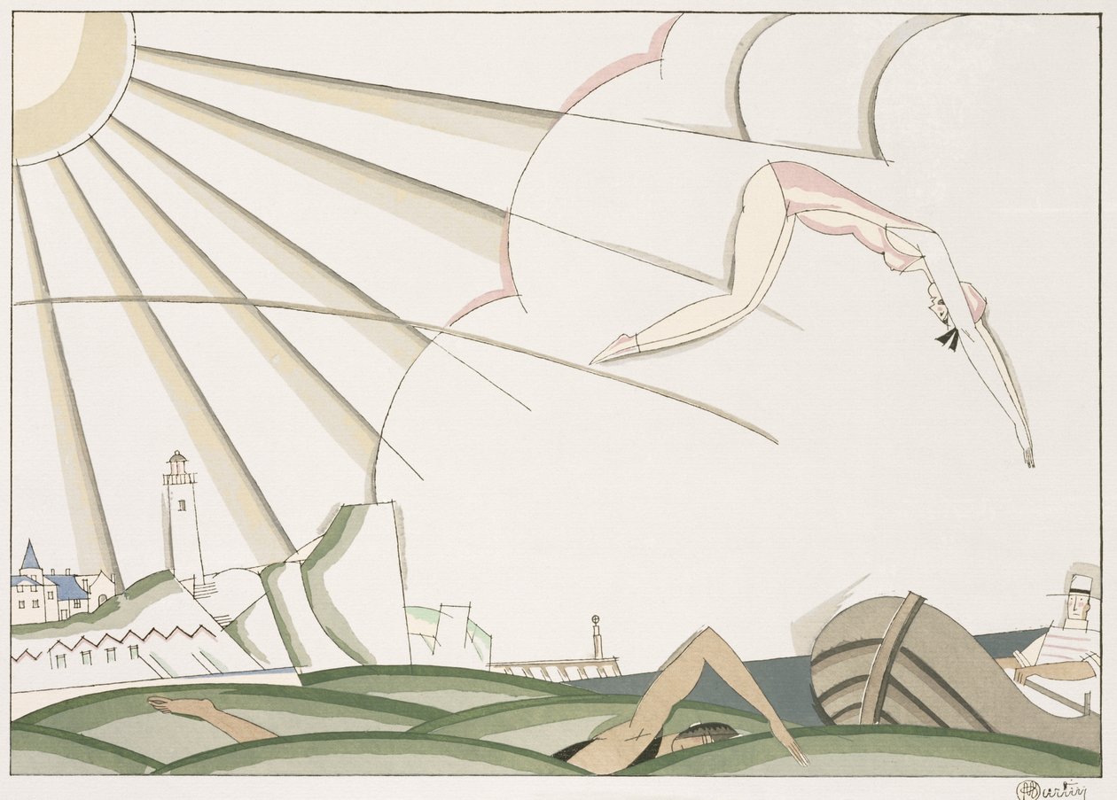 The Dive, ca. 1920 (stencil på papir) af Charles Martin