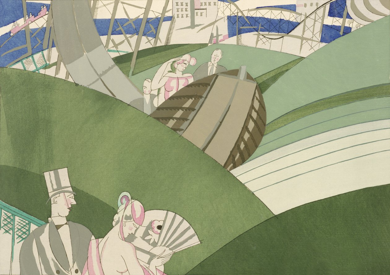Vandskibet på messen, ca. 1920 (stencil på papir) af Charles Martin
