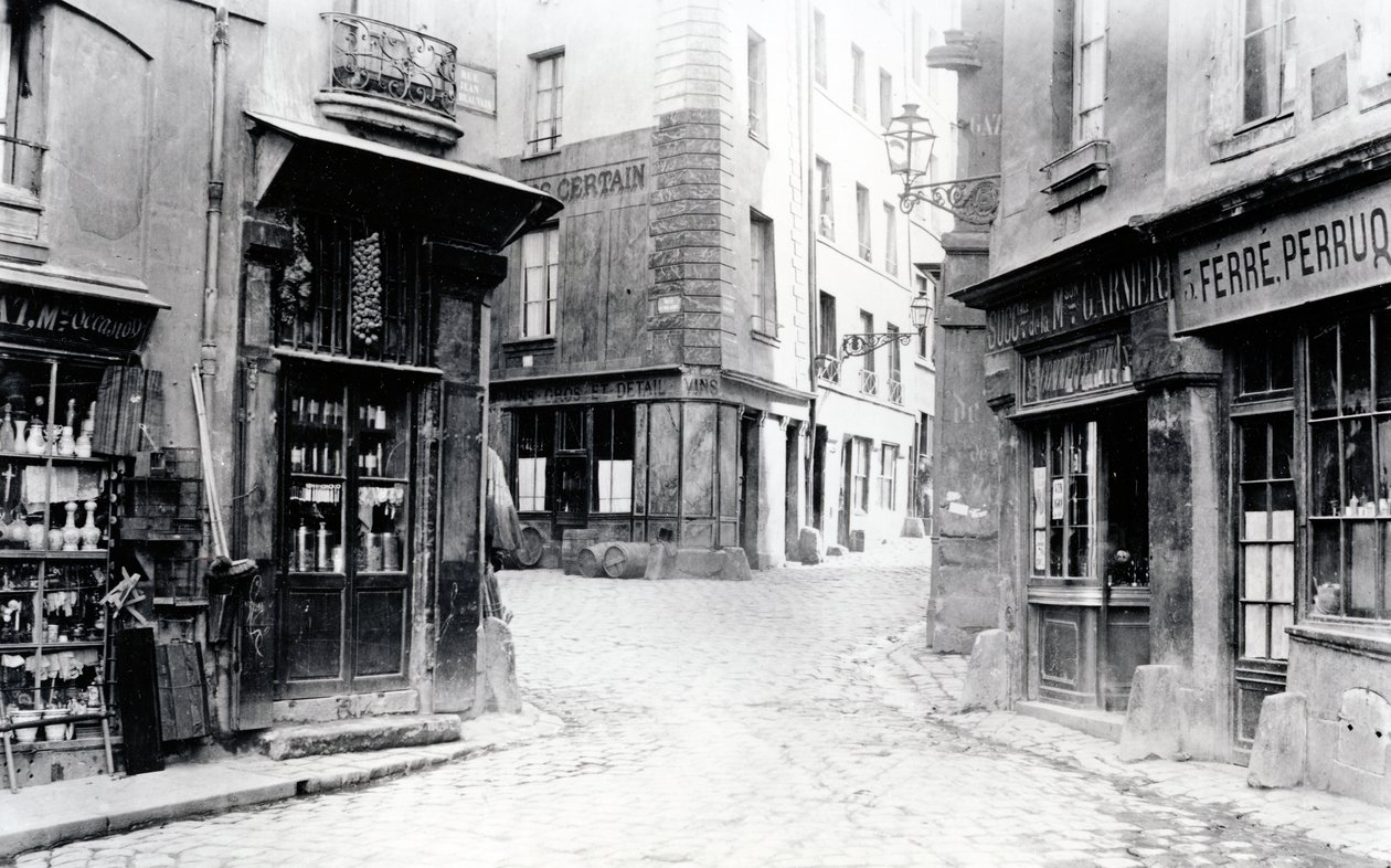 Korsvej mellem Fromentel, Saint-Hilaire, Jean-de-Beauvais, Charretiere og Mont-de-Marsan gaderne, Paris, 1858-78 af Charles Marville