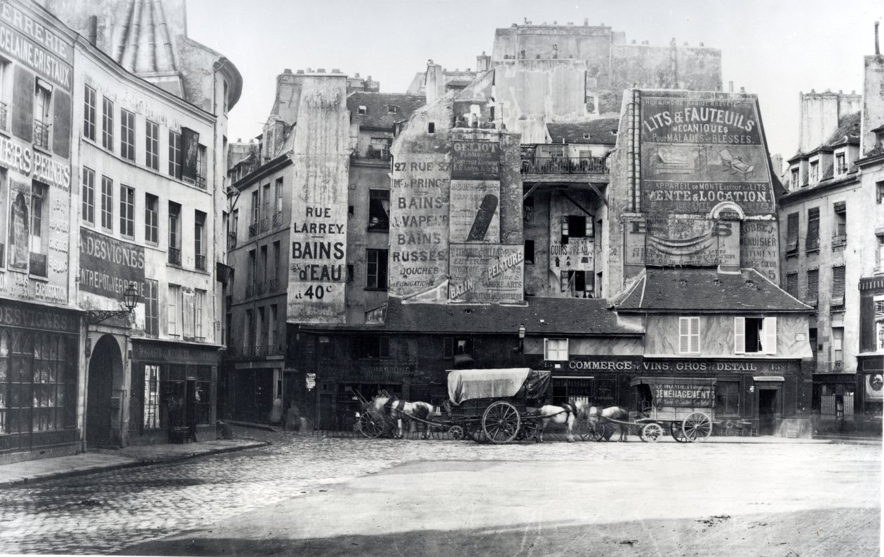 Place Saint-Andre-des-Arts, Paris, 1858-78 af Charles Marville