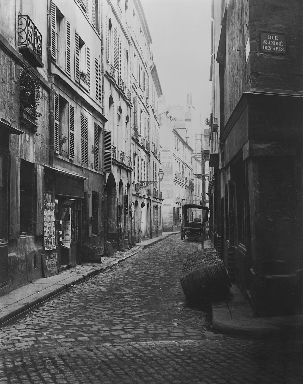 Rue Git-le-Coeur (fra Rue Saint-Andre-des-Arts), Paris, 1858-78 af Charles Marville