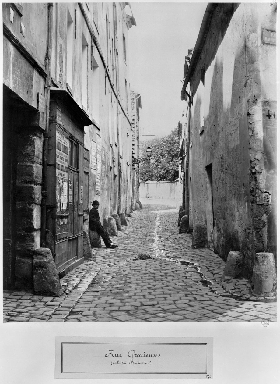 Rue Gracieuse, fra rue Daubenton, Paris, 1858-78 af Charles Marville