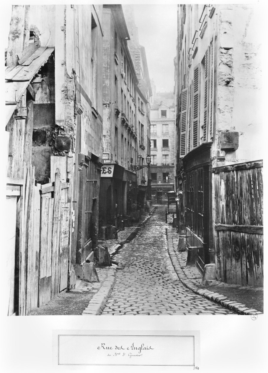 Rue des Anglais, fra Boulevard Saint-Germain, Paris, 1858-78 af Charles Marville