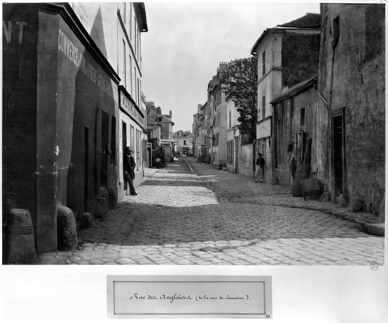 Rue des Anglaises, fra rue de Lourcine, Paris, 1858-78 af Charles Marville