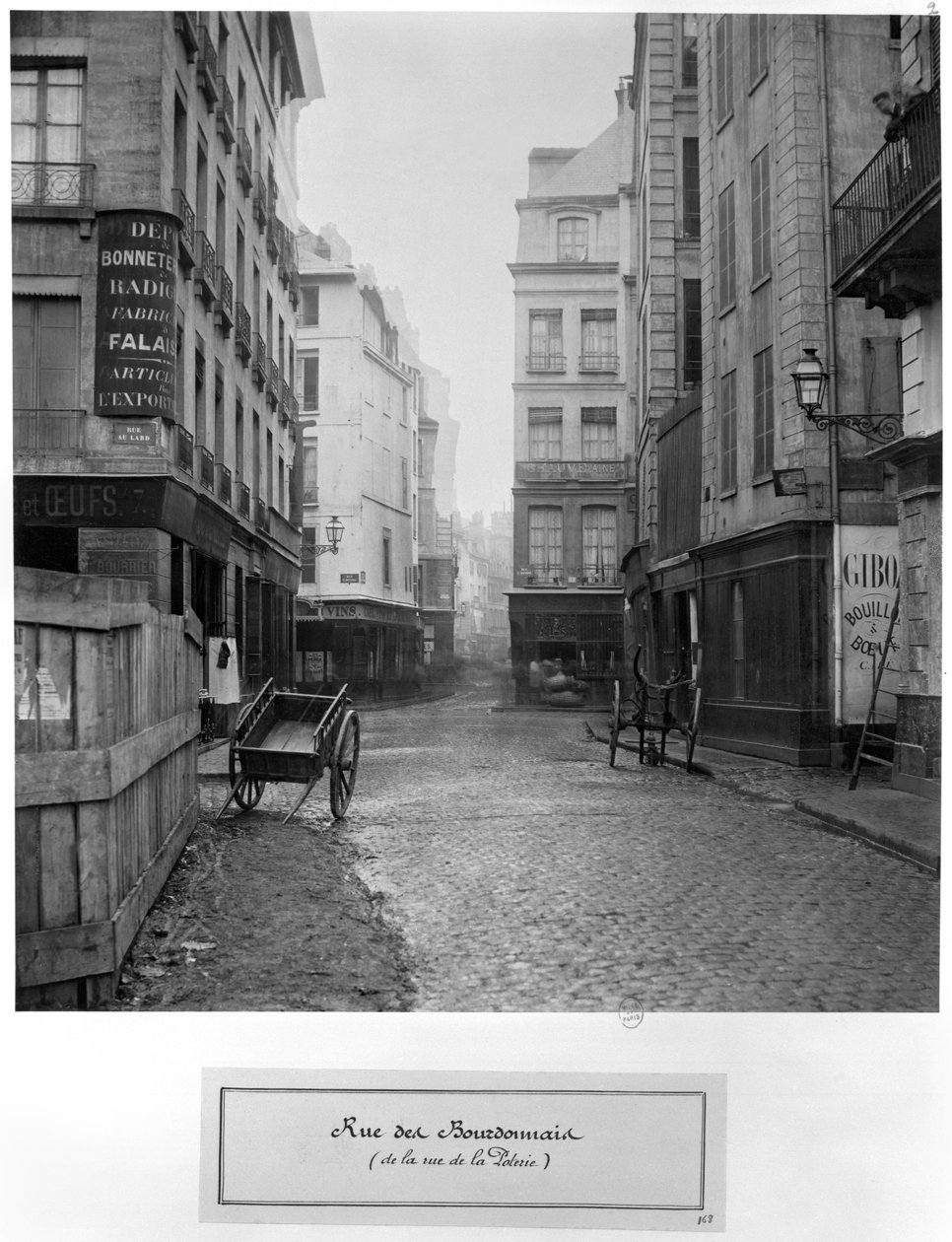 Rue des Bourdonnais (fra rue de la Poterie) Paris 1858-78 af Charles Marville