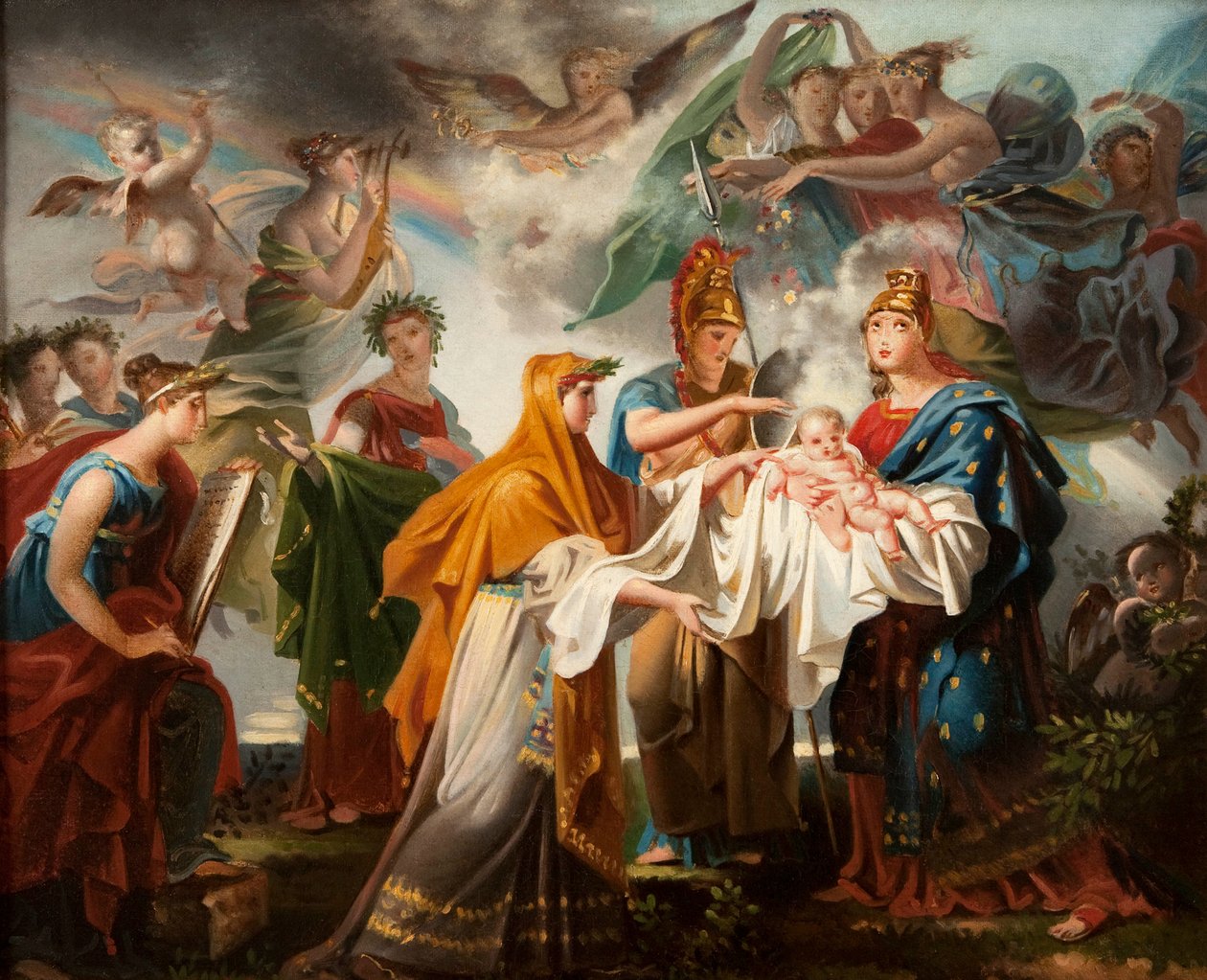 Allegori om fødslen af kongen af Rom, omdøbt efter 1814 Allegori om fødslen af Ludvig XIV af Charles Meynier