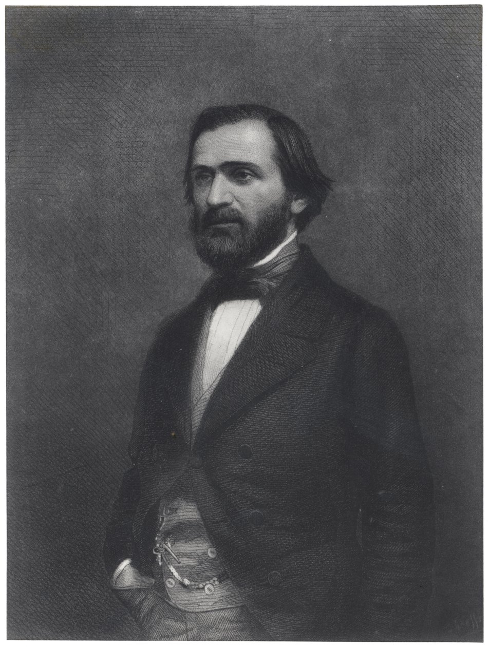 Portræt af Giuseppe Verdi (1813-1901) af Charles Michel Geoffroy