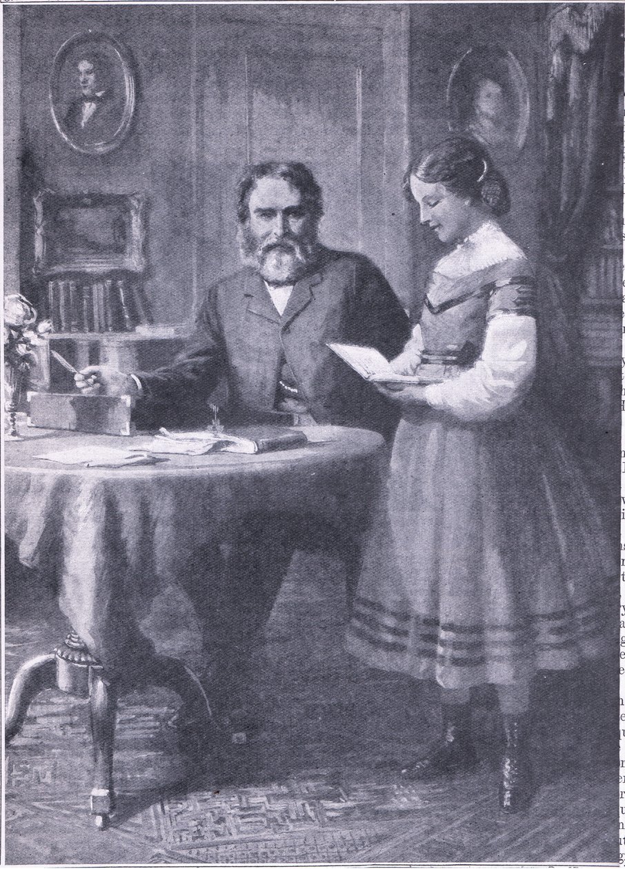 The Childrens Poet with Edith: Longfellow med sin datter af Charles Mills Sheldon