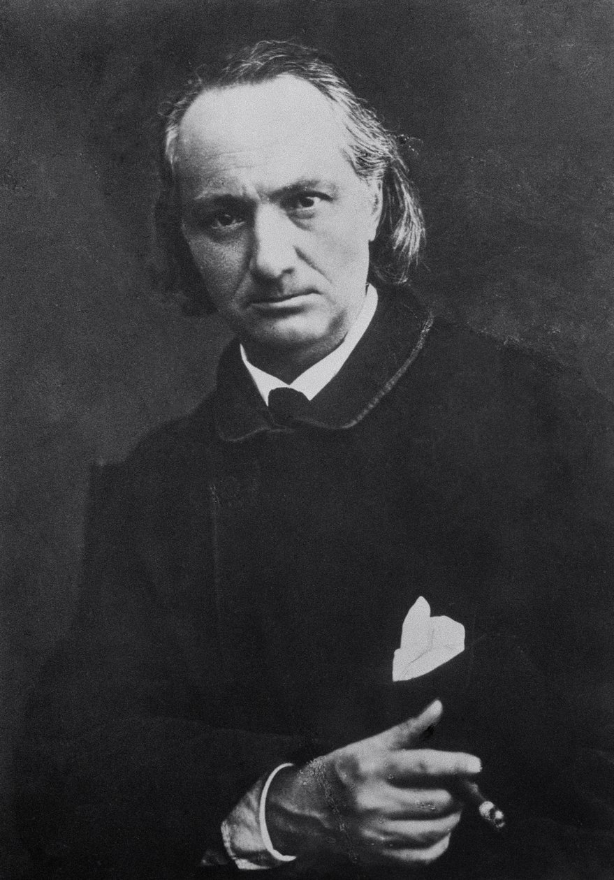 Charles Baudelaire (1821-67) med en cigar, 1864 (bw foto) af Charles Neyt