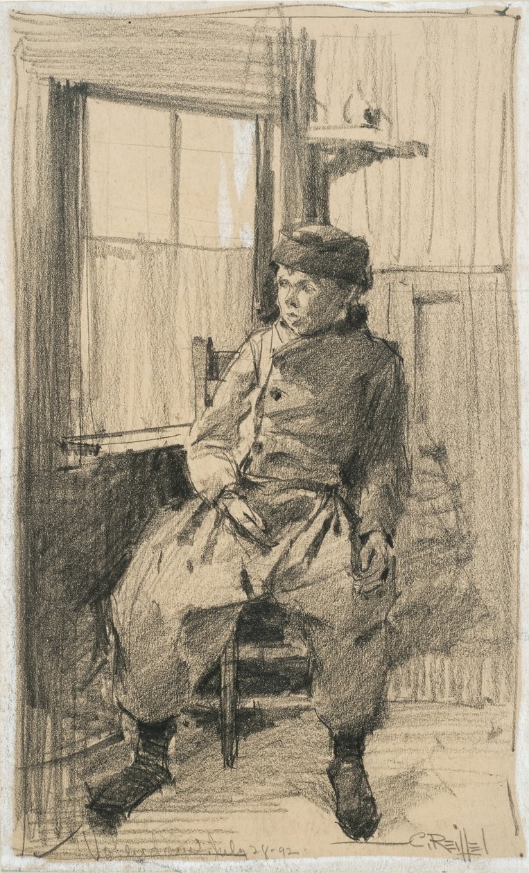 Volendam, 28. juli 1892 (grafit på papir) af Charles P. Reiffel