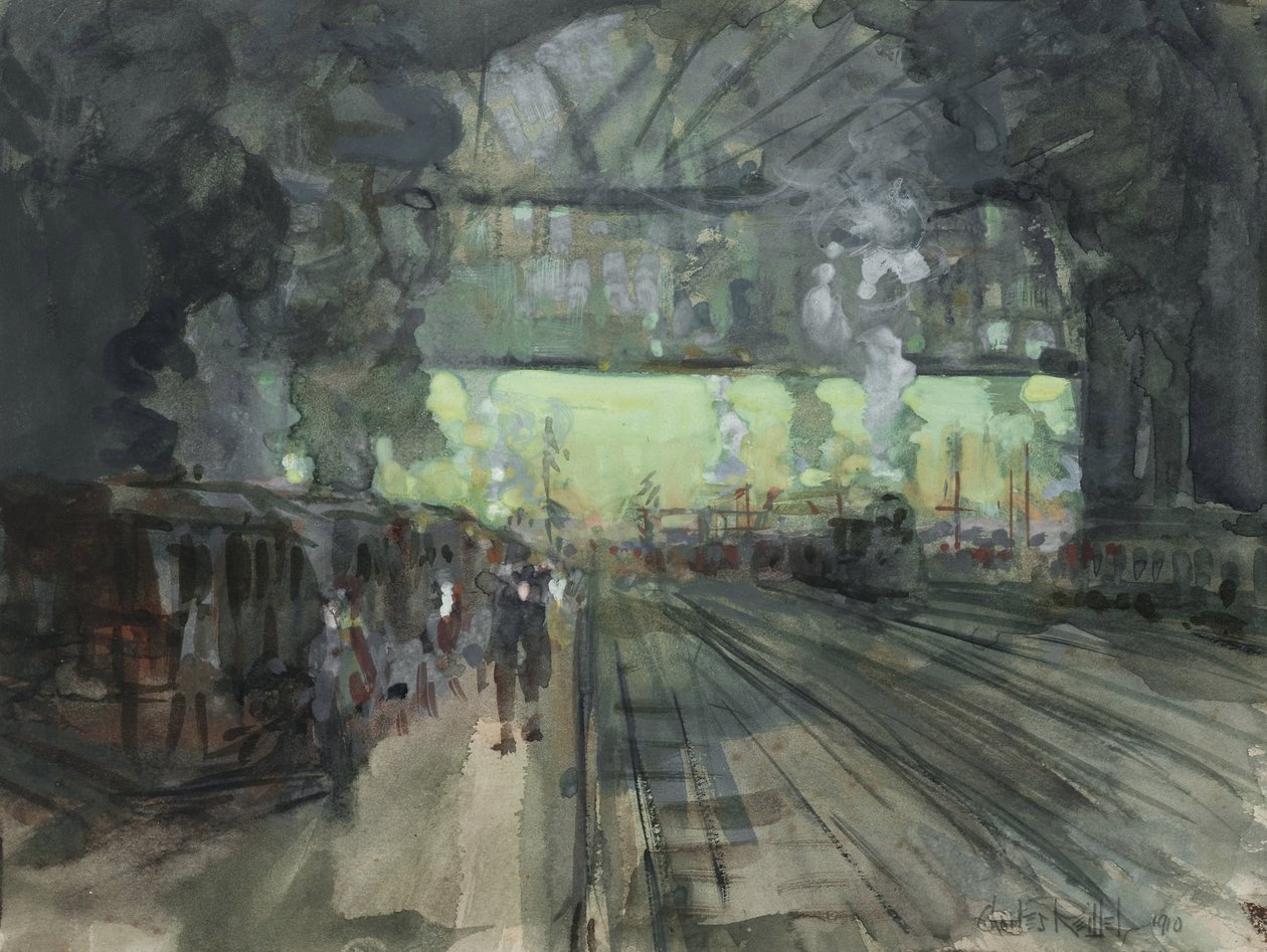 Vinteraften i Jernbanegårdene, 1910 af Charles P. Reiffel