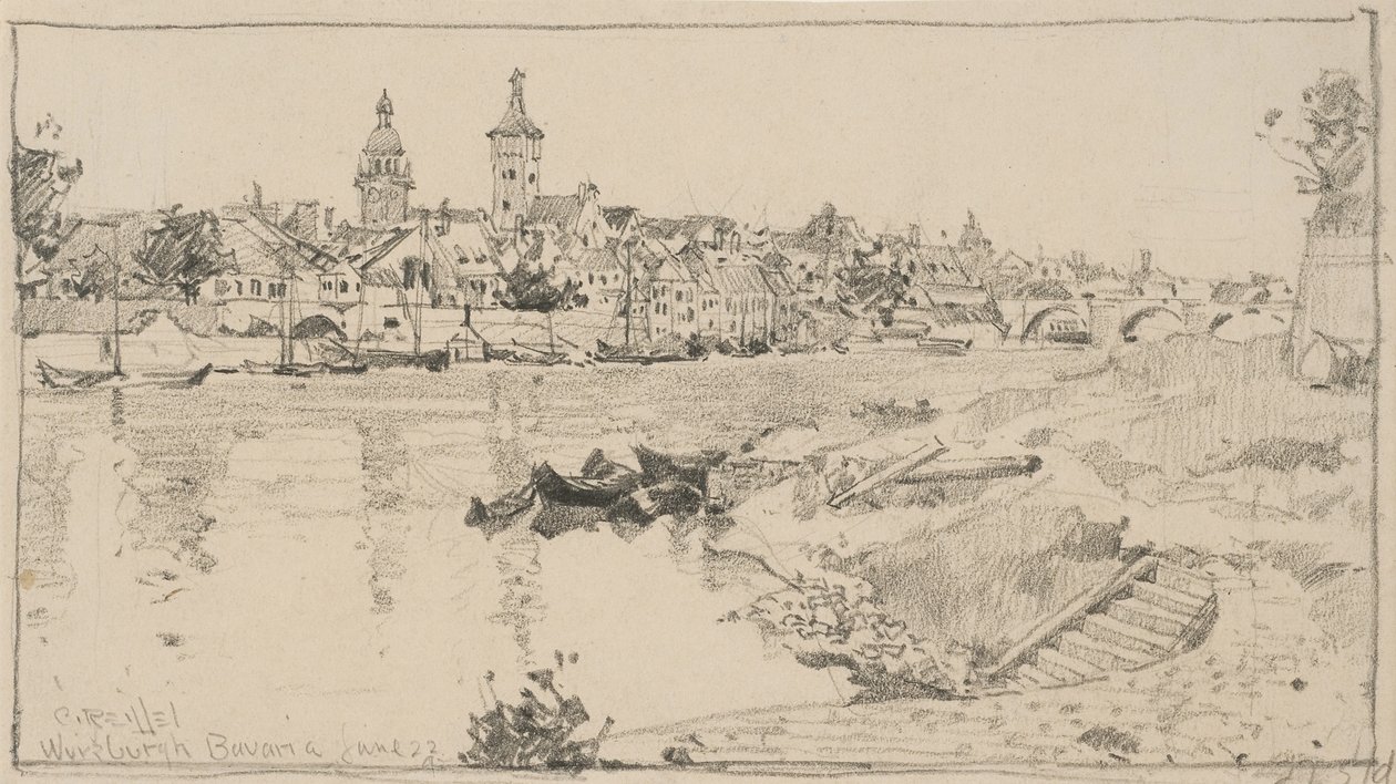 Würzburgh, Bayern, 22. juni 1892 (grafit på papir) af Charles P. Reiffel