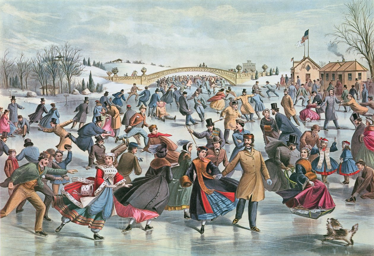 Vinter på skøjtedammen i Central Park, 1862 af Charles Parsons
