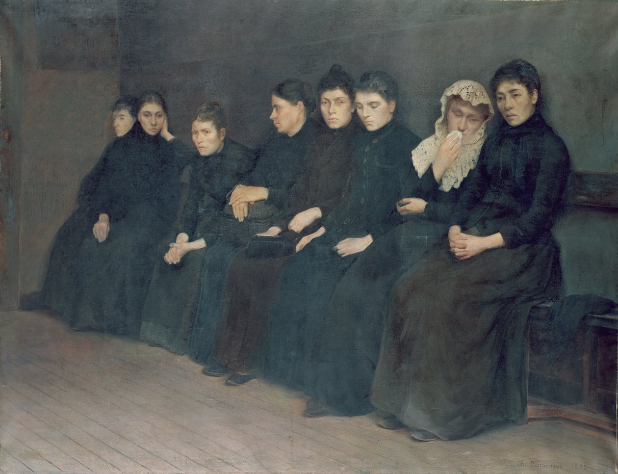 Venter i klinikken, 1888 af Charles Perrandeau