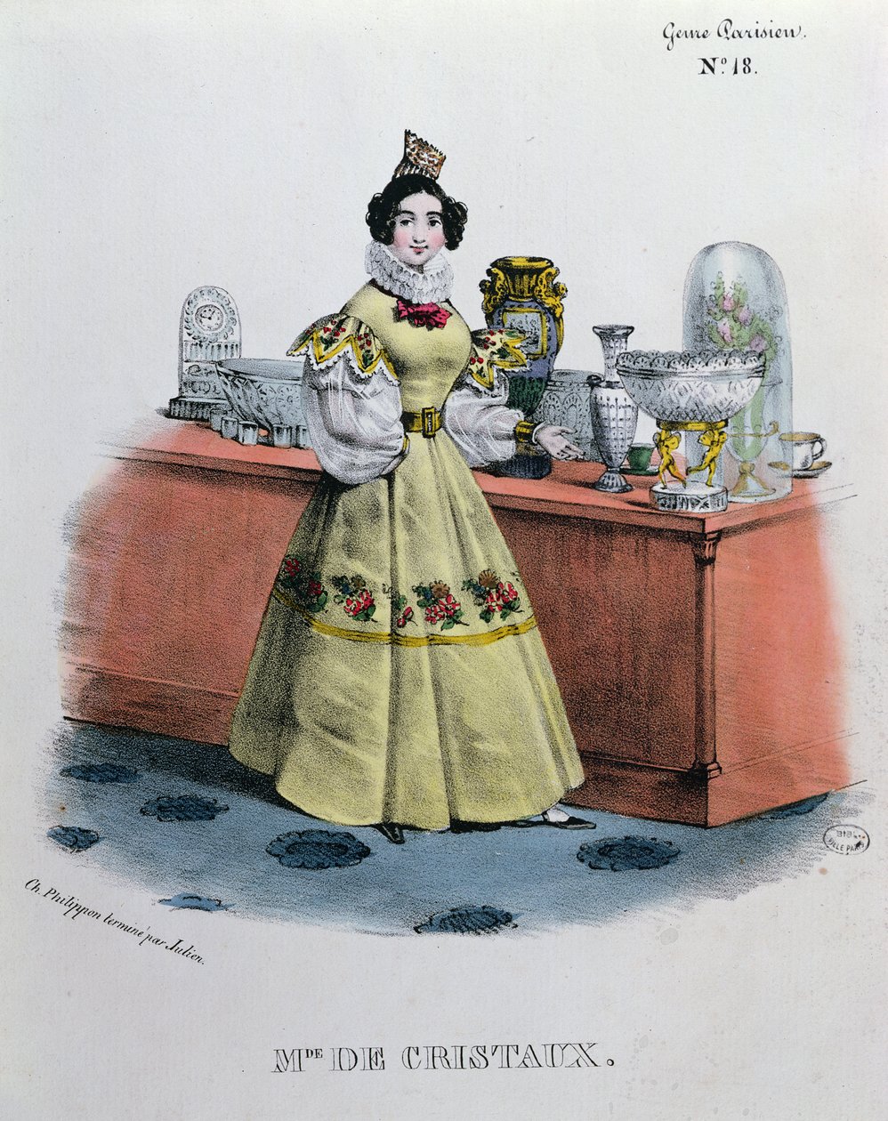En krystalsælger, ca.1840 af Charles Philipon