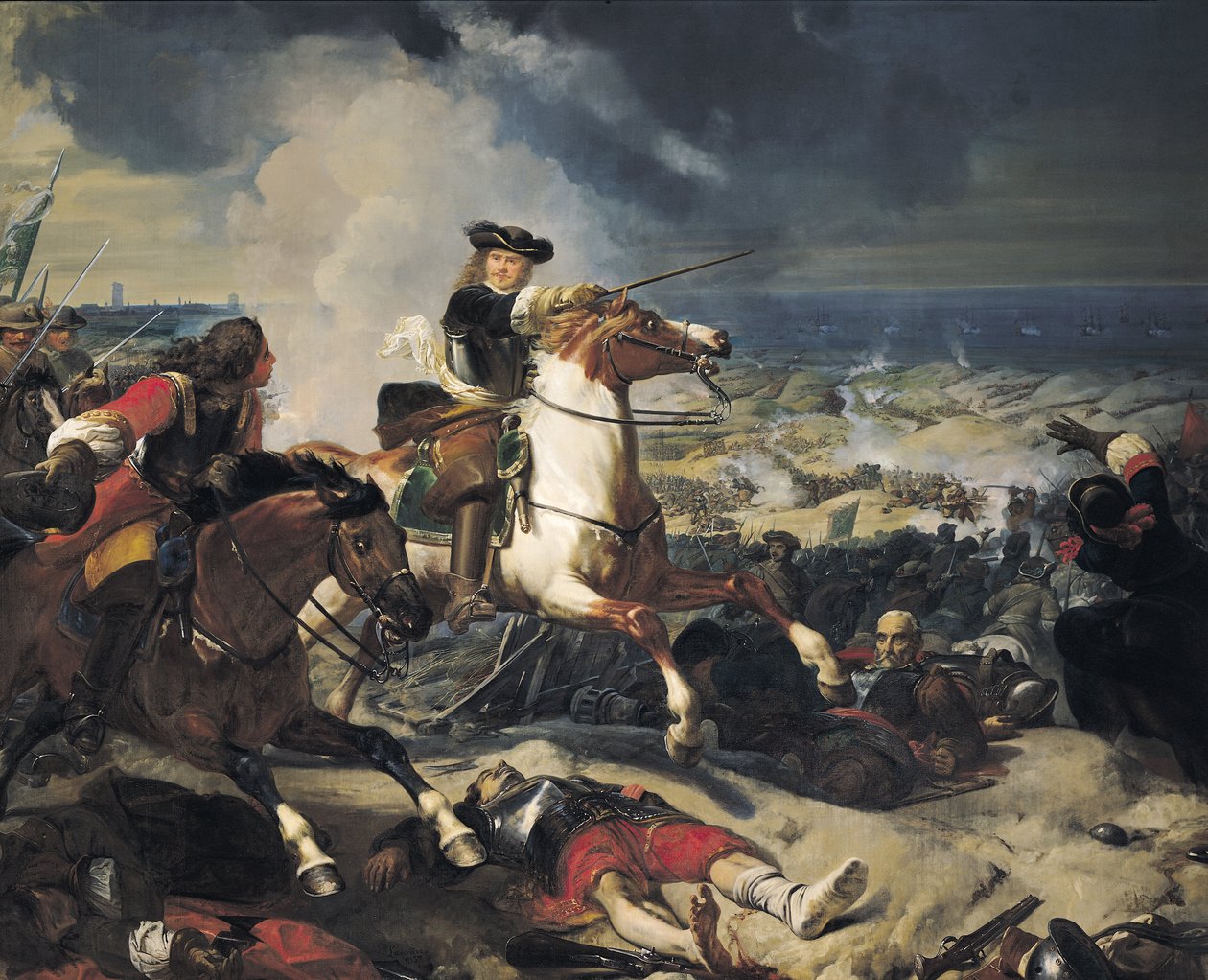 Slaget ved klitterne, 14. juni 1658, 1837 af Charles Philippe Lariviere