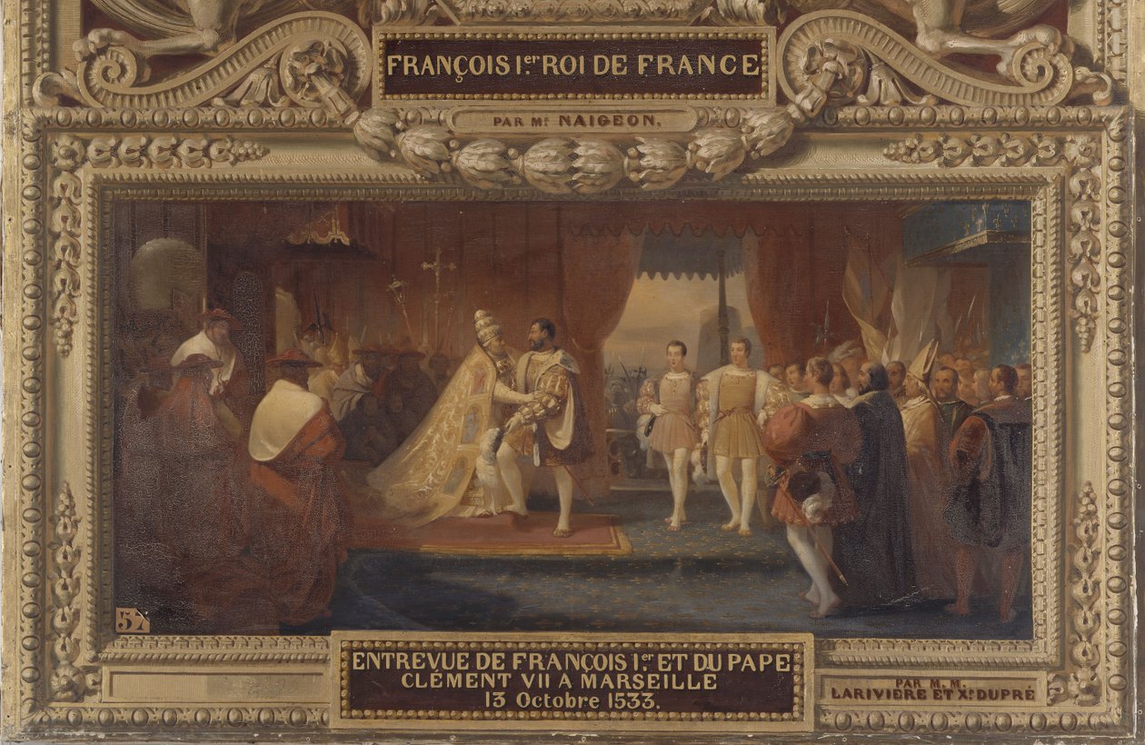 Interview mellem Francis I og pave Clement VII i Marseille, 13. oktober 1533 af Charles Philippe Lariviere