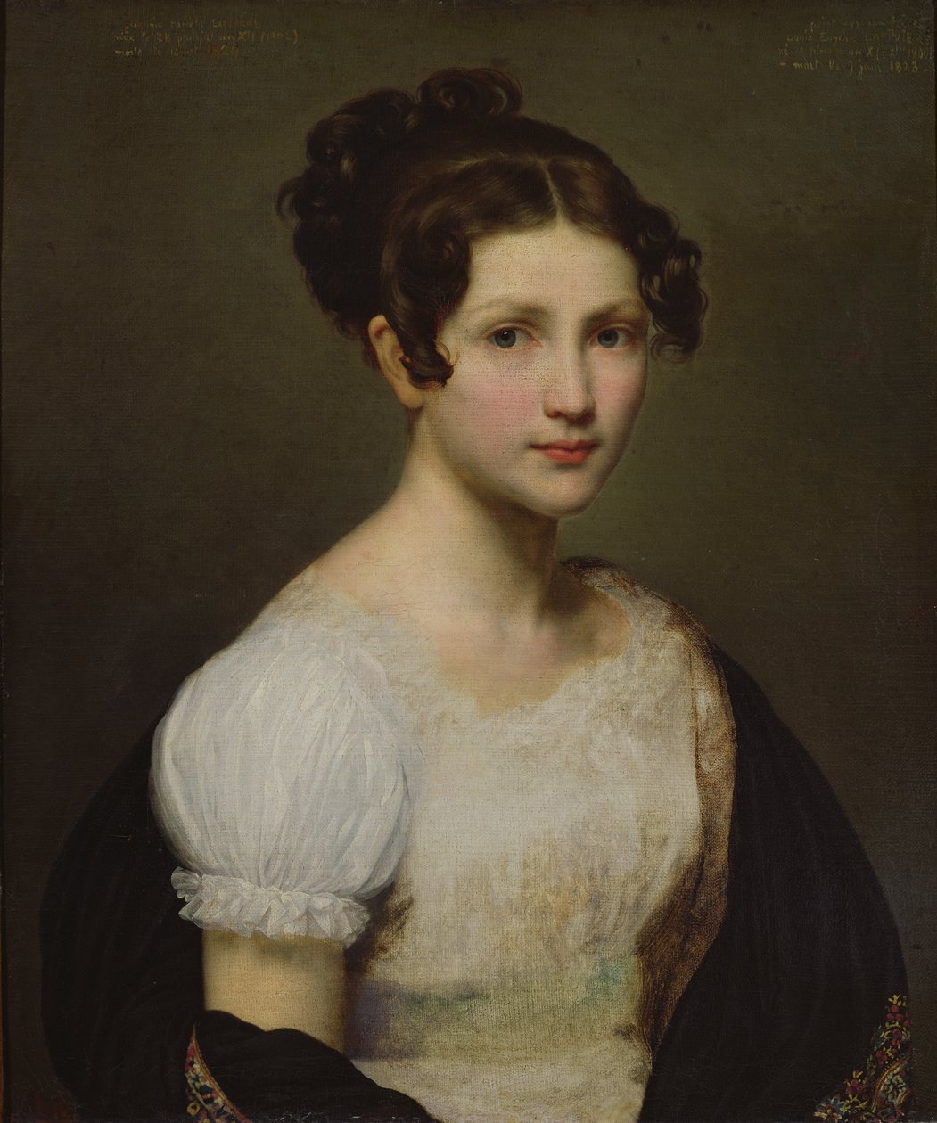 Portræt af Eugénie-Pamela Larivière, søster til kunstneren af Charles Philippe Lariviere