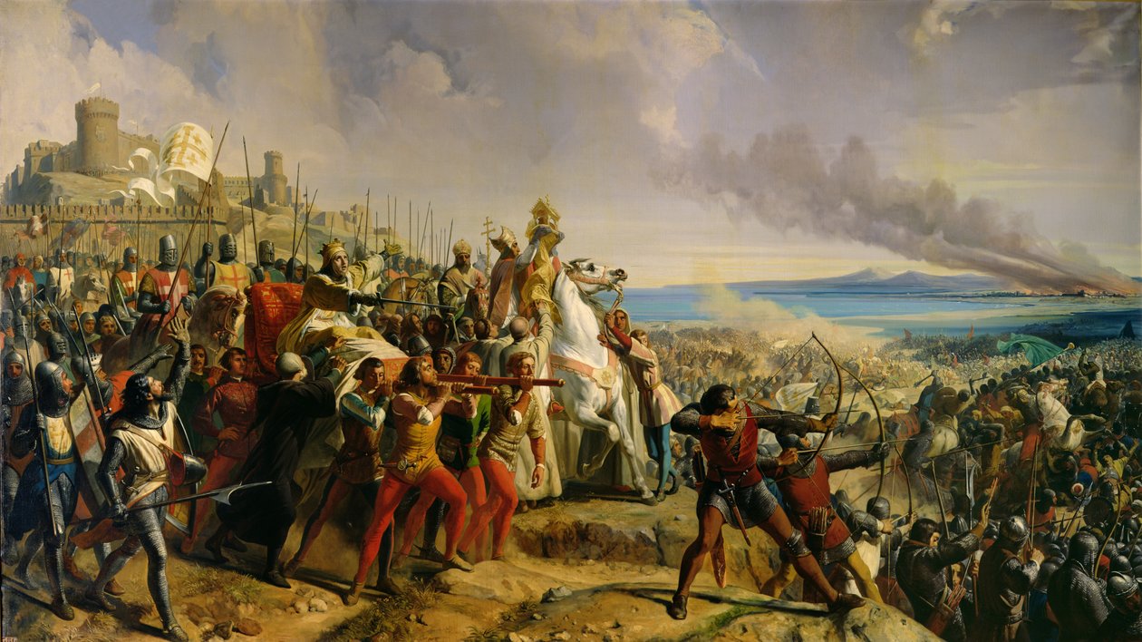 Slaget ved Montgisard, 25. november 1177, ca. 1842 af Charles Philippe Lariviere