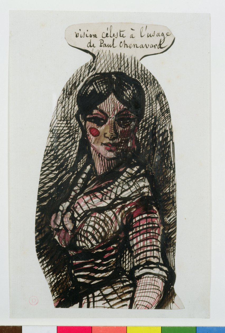 Tegning af Jeanne Duval med en inskription til Paul Chenavard (1807-95) af Charles Pierre Baudelaire