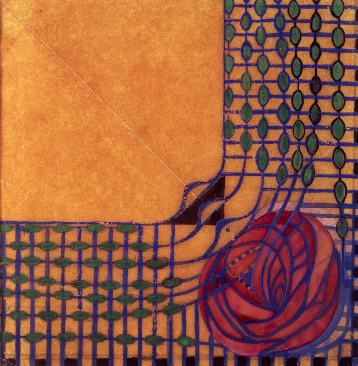 Tekstildesign, ca. 1915 af Charles Rennie Mackintosh