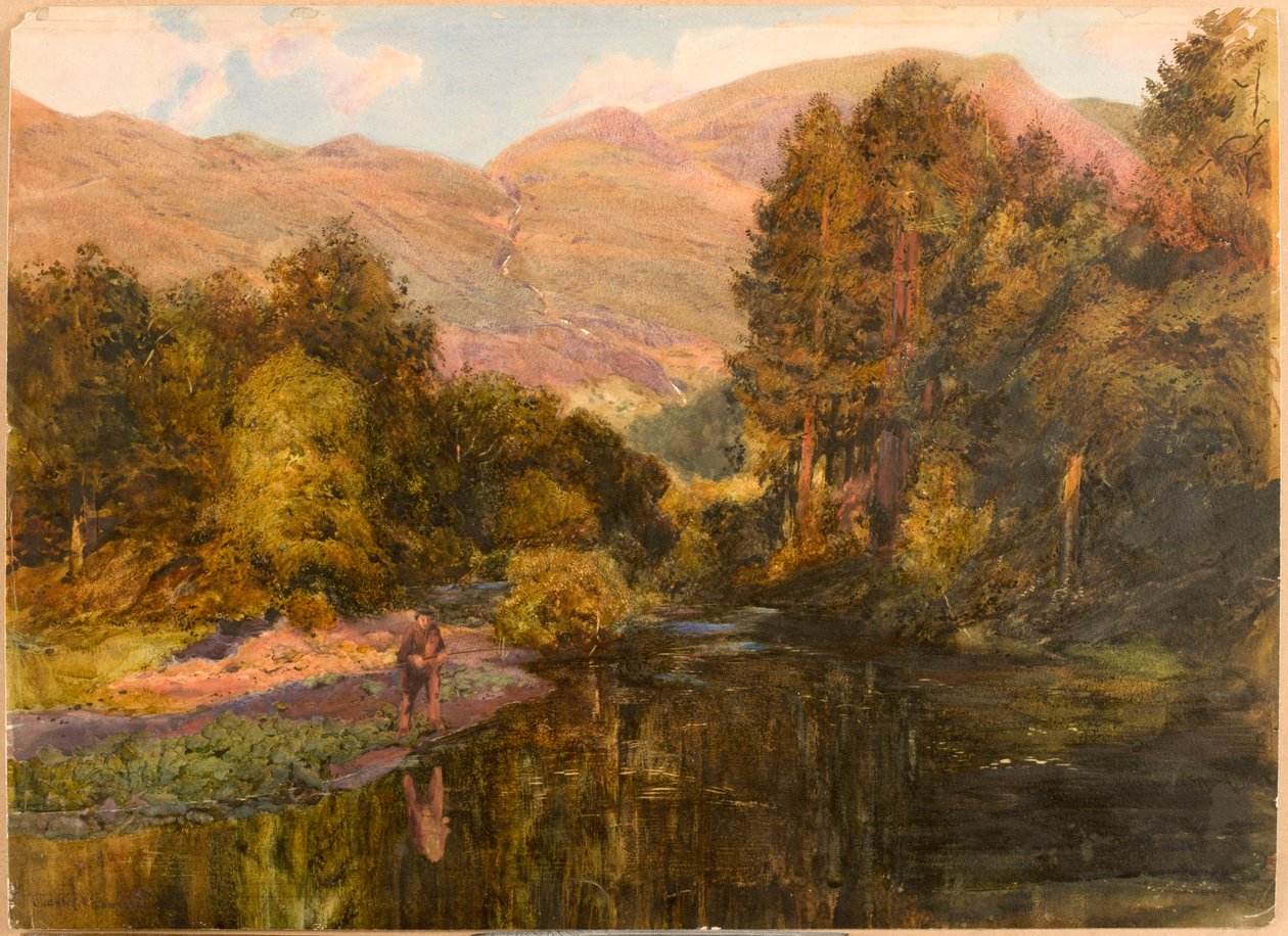 Evening Glow - Cumberland (kropsfarve, blyant og wc på papir) af Charles Richardson