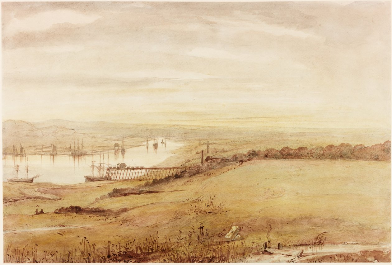 Wallsend (kropsfarve, blyant og wc på papir) af Charles Richardson