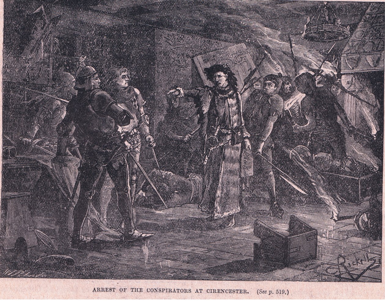 Arrestation af de sammensvorne i Cirncester AD 1400 af Charles Ricketts