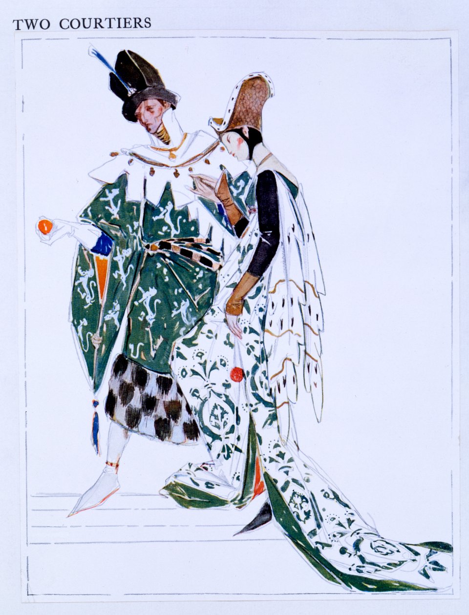 Kostumedesigns for Two Courtiers, figurer fra 