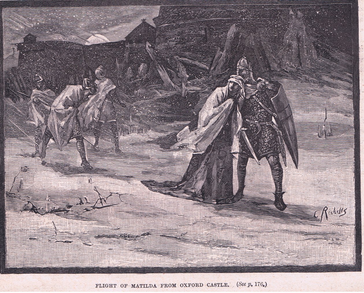Flight of Matilda fra Oxford Castle AD 1142 af Charles Ricketts