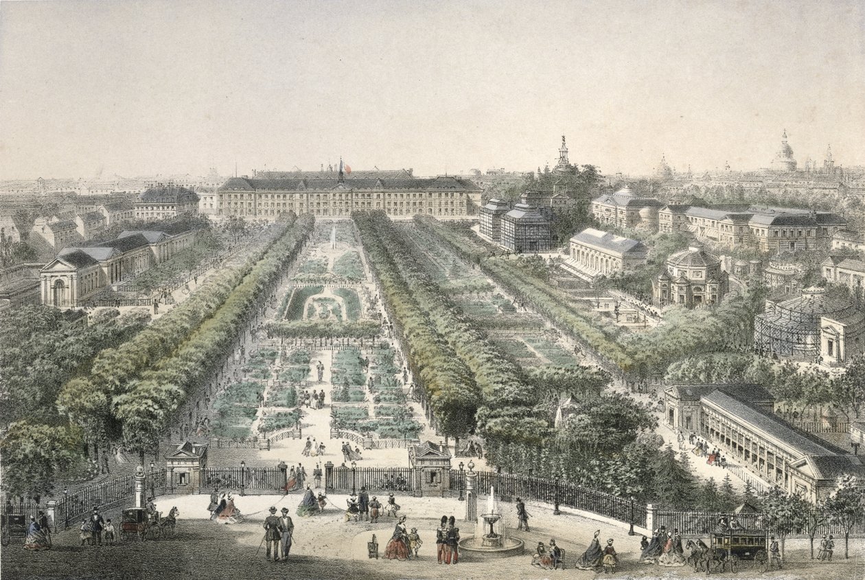 Udsigt over Jardin des Plantes, Paris af Charles Riviere