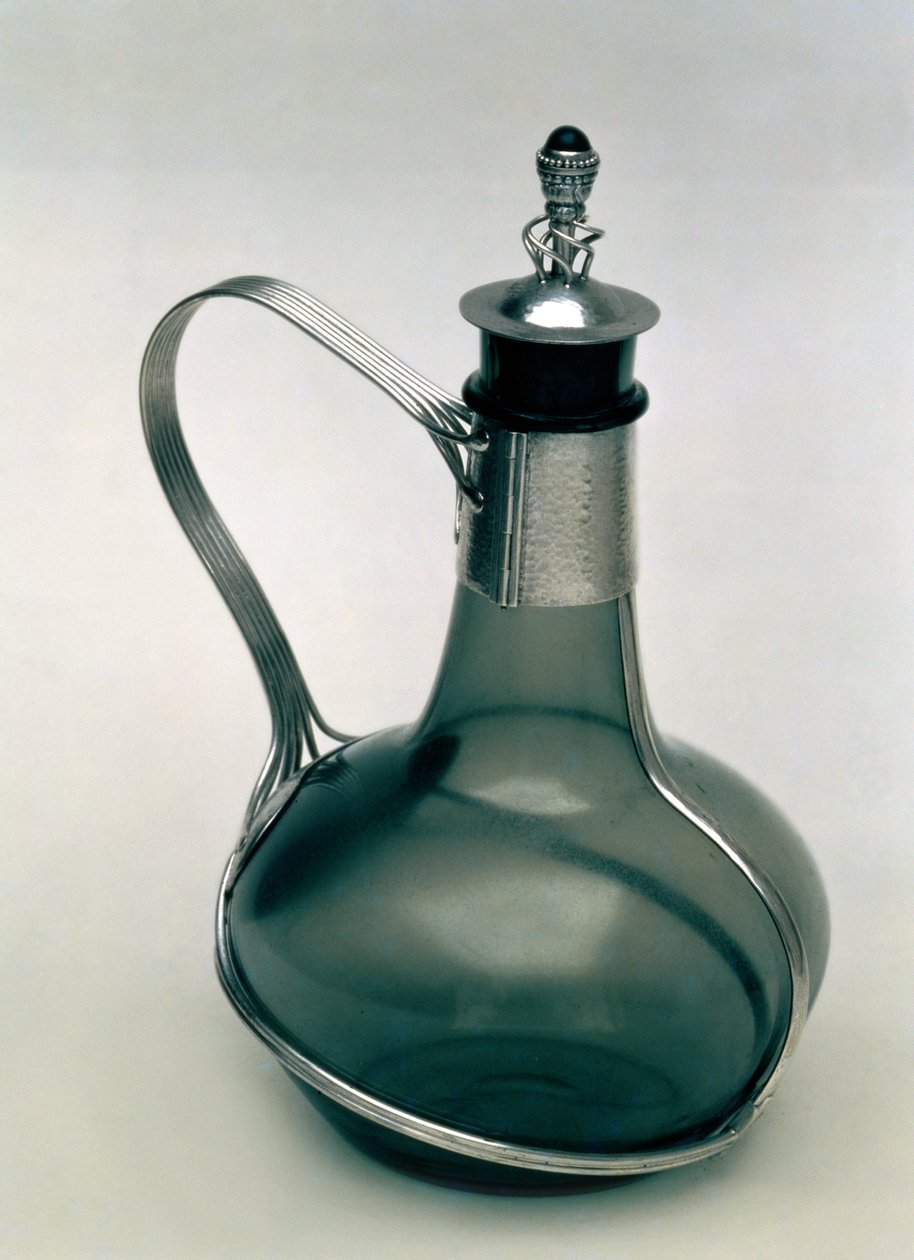 Karaffel med sølvbeslag, ca. 1904-5 af Charles Robert Ashbee