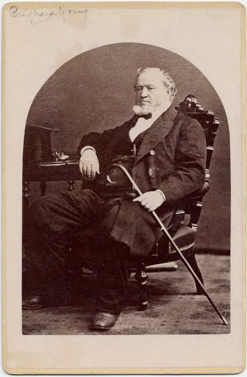Brigham Young (1801-77), præsident for Jesu Kristi Kirke af Sidste Dages Hellige, eller mormonerne (albumenprint) af Charles Roscoe Savage