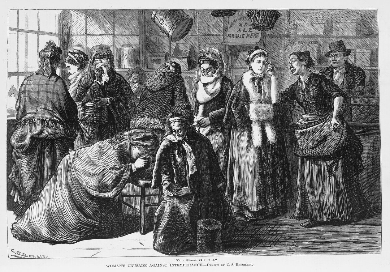 Kvindekorstog mod umådelighed, pub. 1874 af Charles Stanley Reinhart