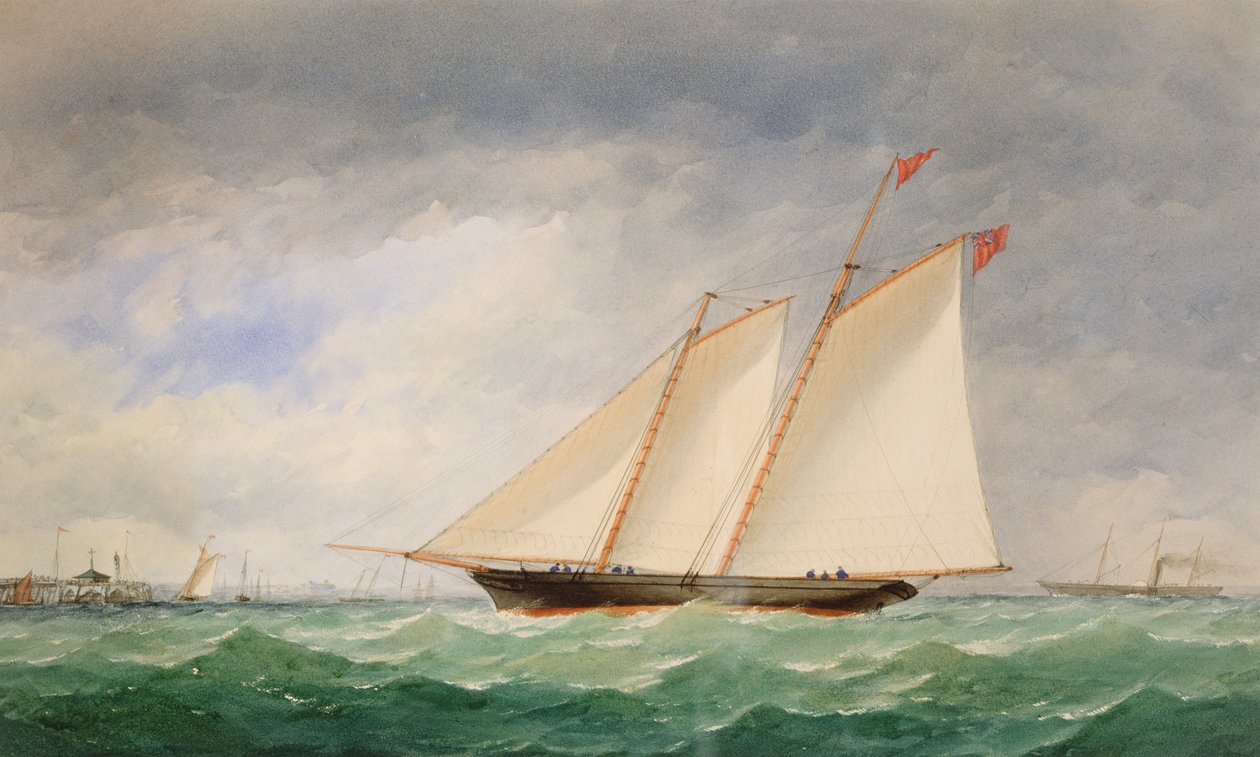 Skonnert Yacht ud for Ryde, Isle of Wight af Charles Taylor