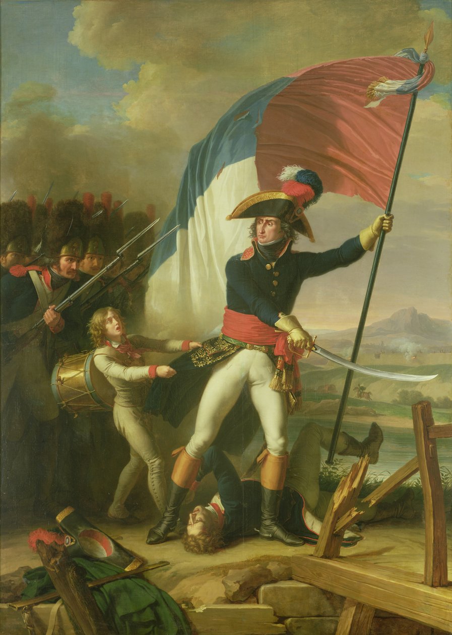 General Augereau (1757-1816) på broen i slaget ved Arcola den 15. november 1796 af Charles Thevenin
