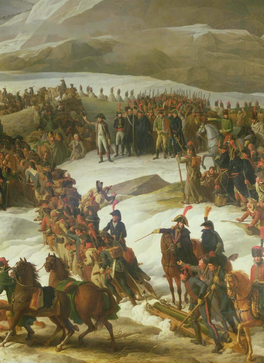 Den franske hær krydser St. Bernard-passet, 20. maj 1800, 1806 (detaljer) af Charles Thevenin