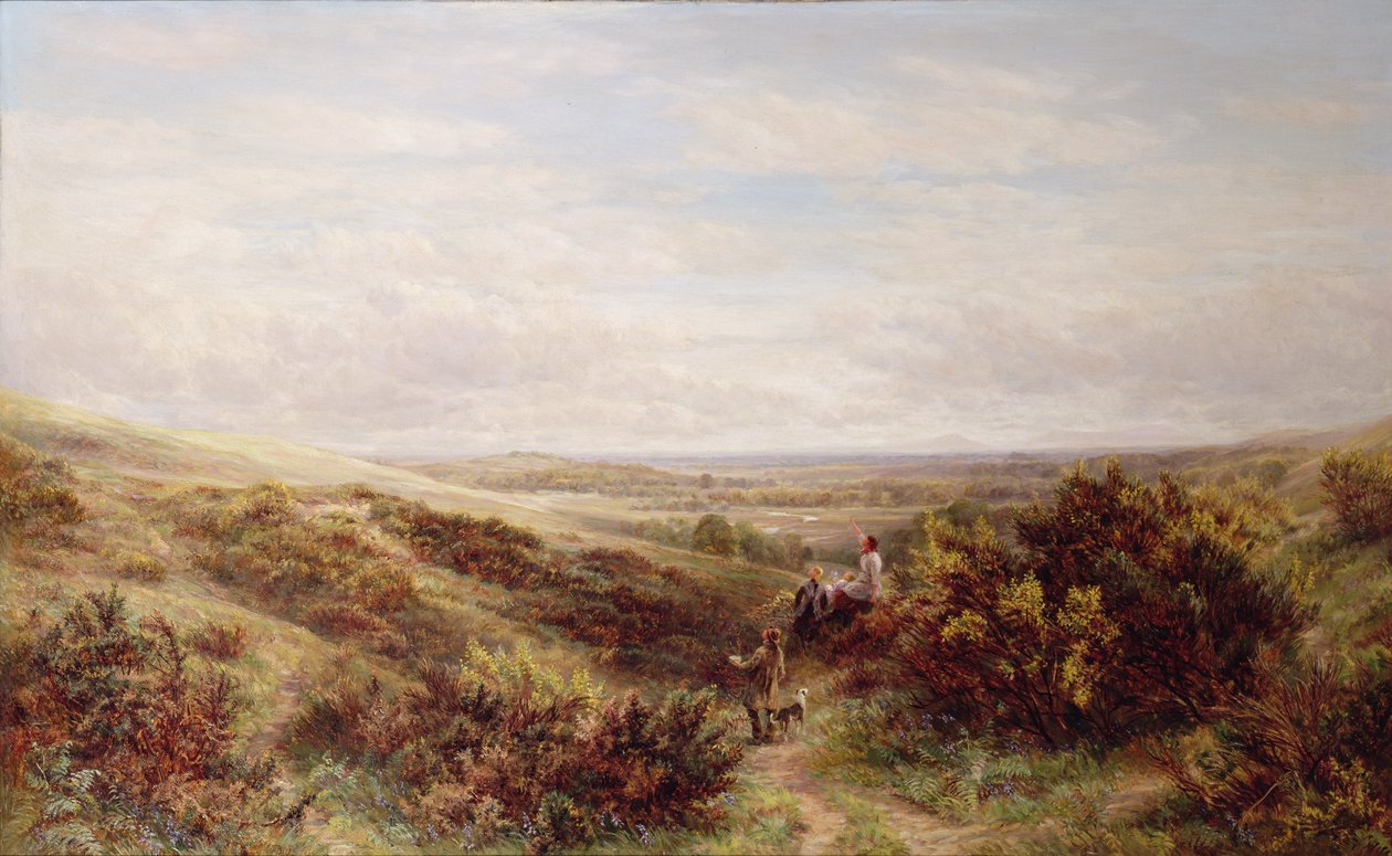 Moorlandskab med figurer af Charles Thomas Bale