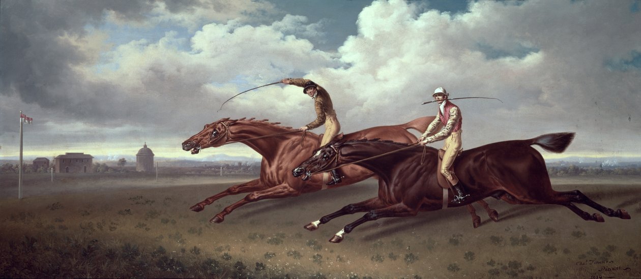 En kamp mellem Sir Joshua og Filho da Puta, 1819 af Charles Towne
