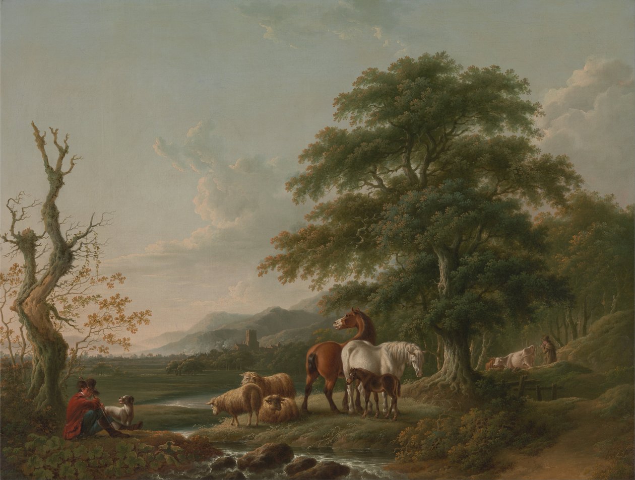 Landskab med en hyrde af Charles Towne